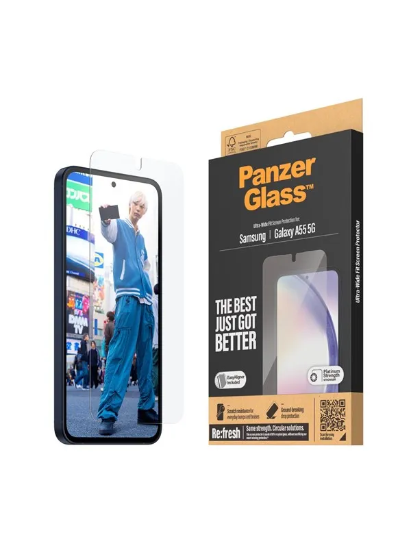 PanzerGlass Screen Protector Samsung Galaxy A55 5G | Ultra-Wide Fit w. EasyAligner