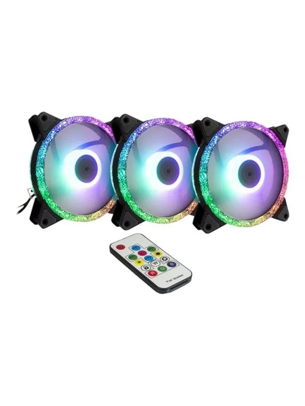 Inter-Tech Argus RGB-FAN SET RS-07 - Kabinettvifte - 120mm - Svart