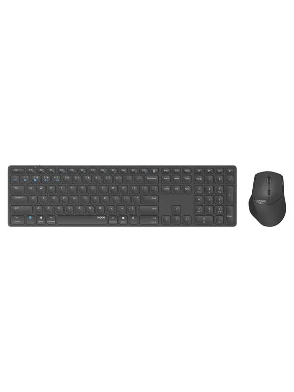RAPOO 9800M - Tastatur- og mussett - Nordisk - Svart
