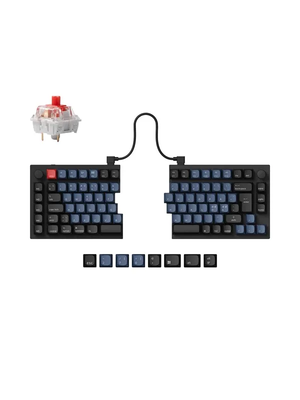 Keychron Q11 Split 75% Knob QMK/VIA - Keychron K Pro Red - Ergonomisk tastatur - Nordisk - Svart