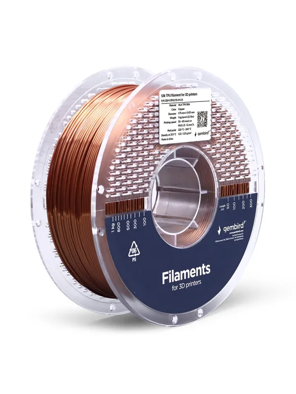 Gembird TPE, TPU, TPC, PP (Flexible) filament - Kobber - 1.75mm ø - 1 kg