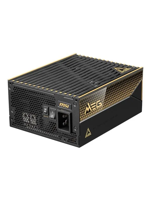 MSI MEG Ai1600T PCIE5 Strømforsyning (PSU) - 1600 Watt - 135 mm - ATX 3.1 - 80 Plus Titanium sertifisert