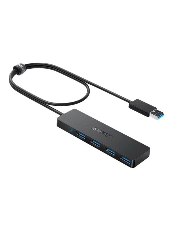 Anker 4-Port Ultra Slim USB3.0 Data Hub - Black USB-hub - USB 3.0 - 4 porter - Svart