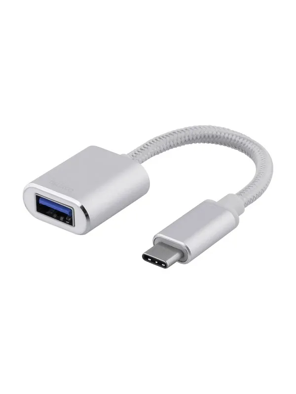 Deltaco - USB-C adapter - 24 pin USB-C to USB Type A - 10 cm