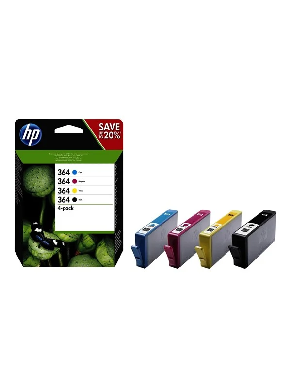 HP 364 / N9J73AE 4-Pack (Black Yellow Cyan Magenta) Ink