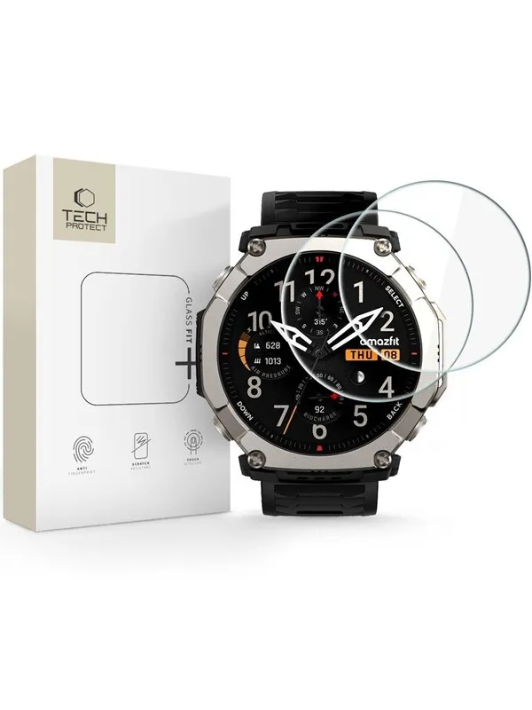 Tech-Protect  Glass Fit+ 2-Pack Tempered Glass for Amazfit T-Rex Ultra 2