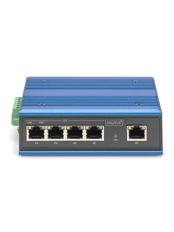 DIGITUS DN-651120 Industrial 4 Port Gigabit PoE Switch Unmanaged 1 Uplink