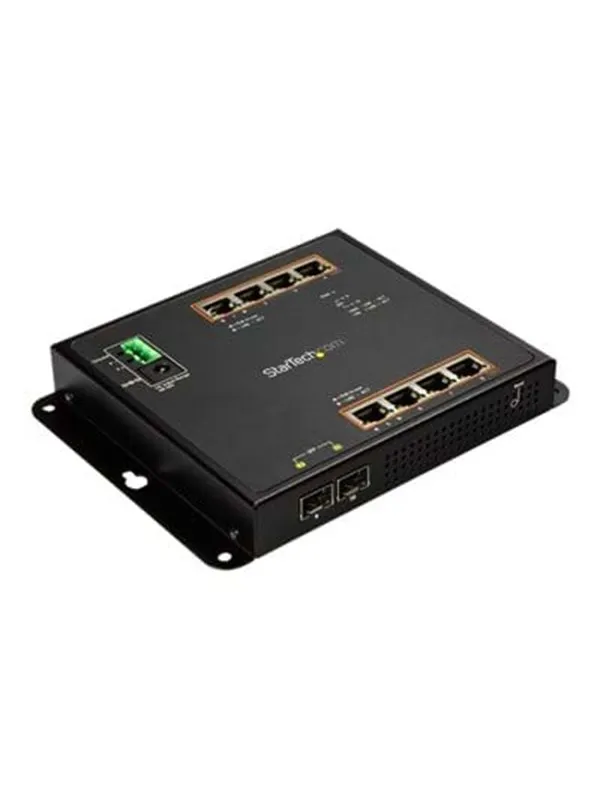 StarTech.com 8-Port PoE+ Gigabit Ethernet Switch plus 2 SFP Connections - Managed - Wall Mount with Front Access