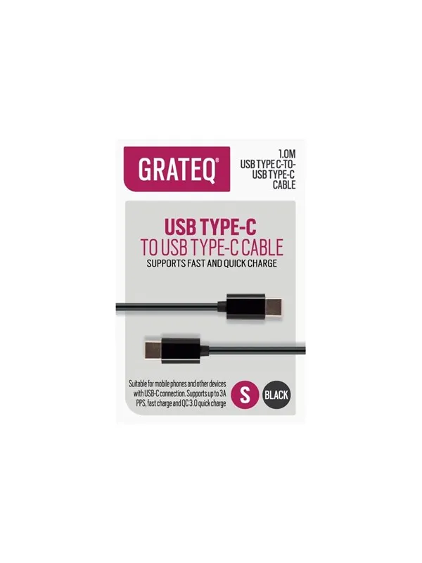 Grateq - USB-C cable - 24 pin USB-C to 24 pin USB-C - 1 m
