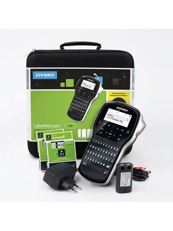 DYMO LabelManager 280 KitCase med 2 ruller D1 Tape og koffert
