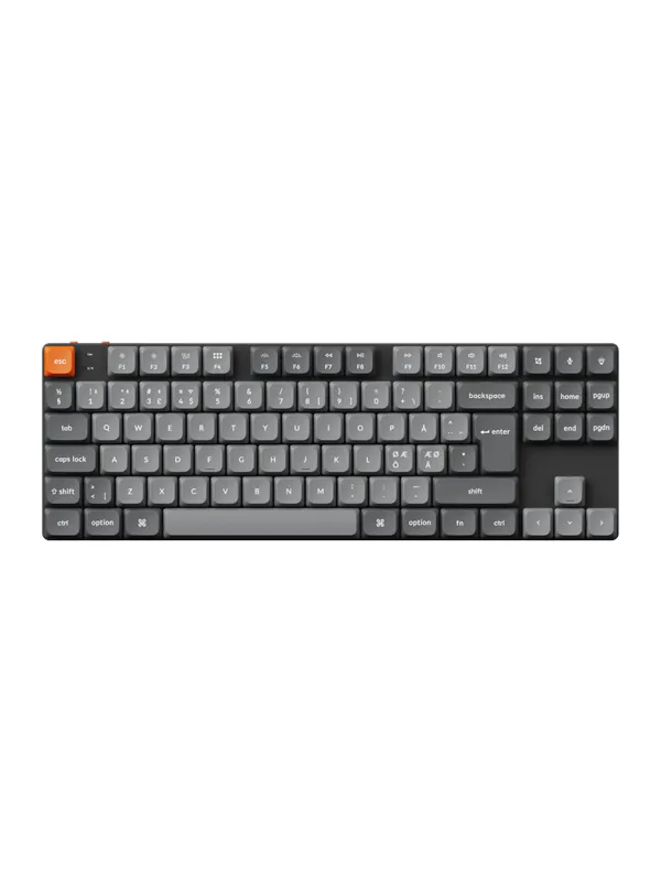 Keychron K1 MAX QMK/VIA Wireless RGB Hot Swap Low Profile Red - Gray - Tastatur - Uten talltastatur - Nordisk - Grå
