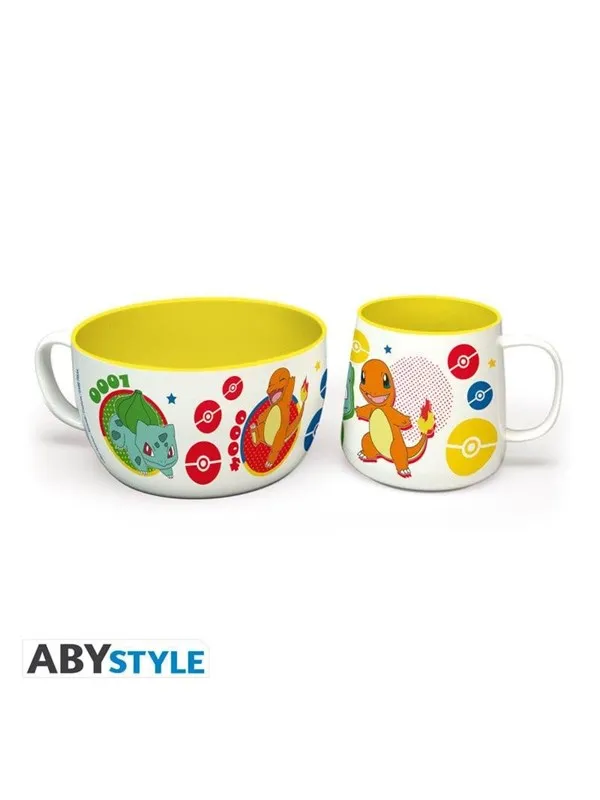 ABYstyle - POKEMON - Breakfast Set Mug + Bowl - Pikachu & Kanto Starters - Krus
