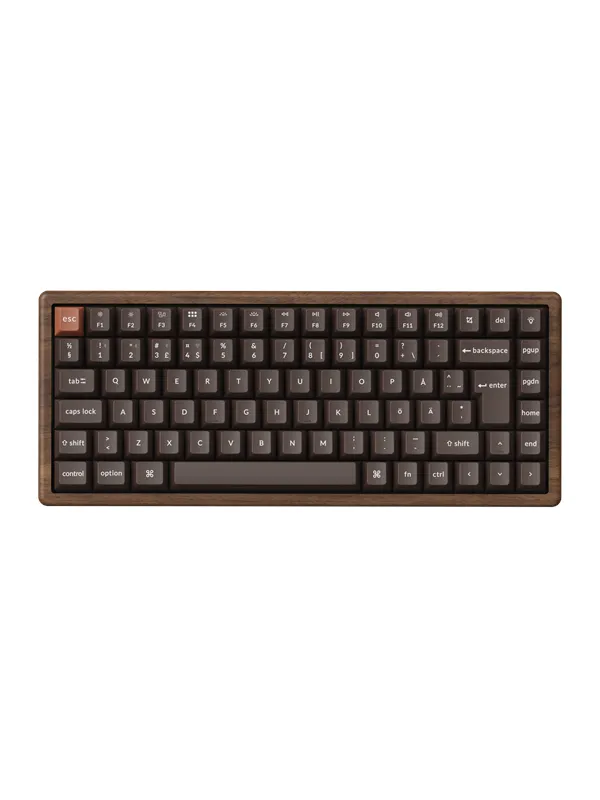 Keychron K2 HE All-Wood Special Edition Wireless Tri-Mode - Gamingtastatur - Nordisk - Brun