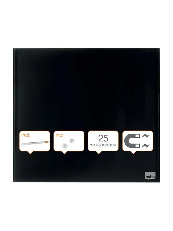 Nobo Glasstavle Diamond  30x30cm Kv. Sort
