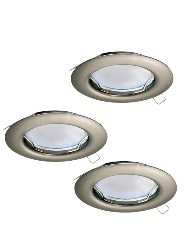 EGLO PENETO recessed spot brushed steel 3-pack
