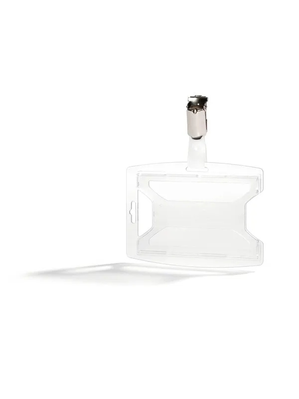 DURABLE Adgangskortholder for 1 kort, laget av 70 % resirkulert polypropylen. Med svingbar klips.
