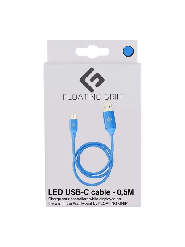 Floating Grip 0.5M LED USB-C CABLE (BLUE)