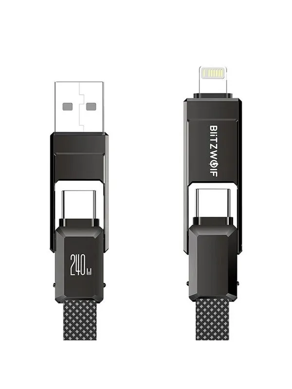 BlitzWolf BW-HDC7 4-in-1 USB + C + Lightning Cable 240W