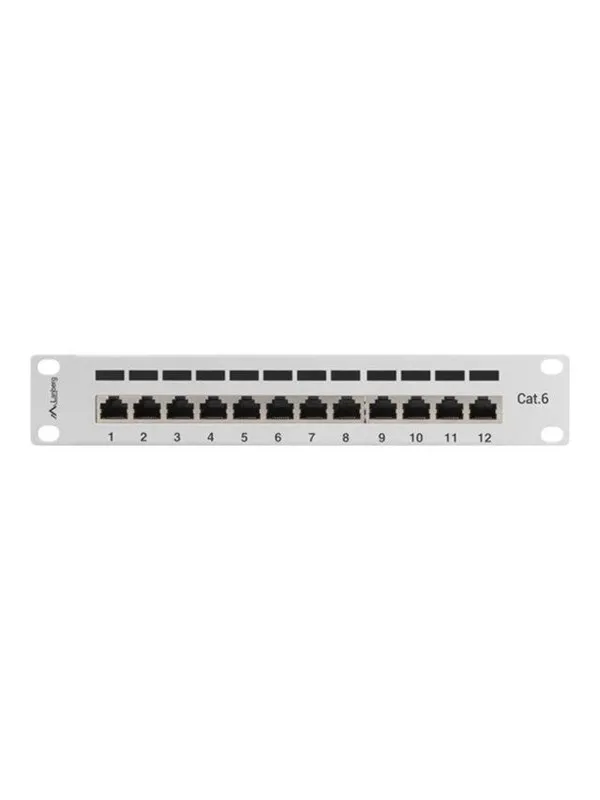 Lanberg PPF6-9012-S Patch Panel 12-Port 1U 10" Cat6 FTP Shielded Grey