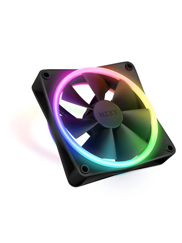 NZXT F120 RGB DUO - Black - Kabinettvifte - 120mm - Svart med RGB LED-lys - 29 dBA