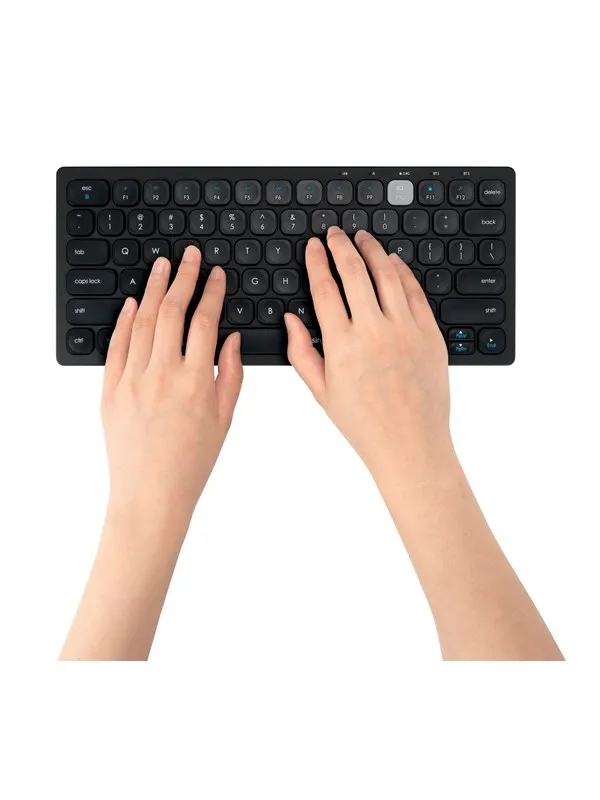 Kensington Dobbelt trådløst kompakt tastatur for flere enheter - Tastatur - Nordisk - Svart