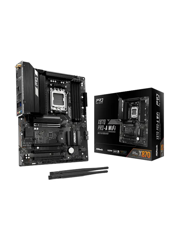 ASRock X870 PRO-A WIFI Hovedkort - AMD X870 - AMD AM5 socket - DDR5 RAM - ATX