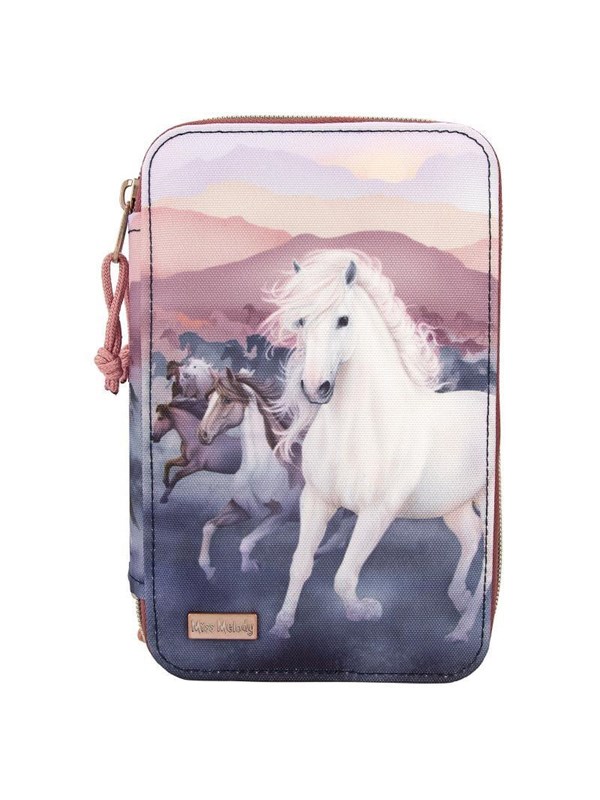 Depesche Miss Melody Triple Pencil Case with Quilting NIGHT HORSES