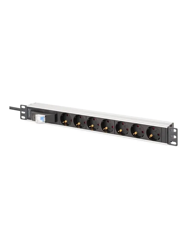 DIGITUS - power strip - aluminum with circuit breaker - 4000 Wh