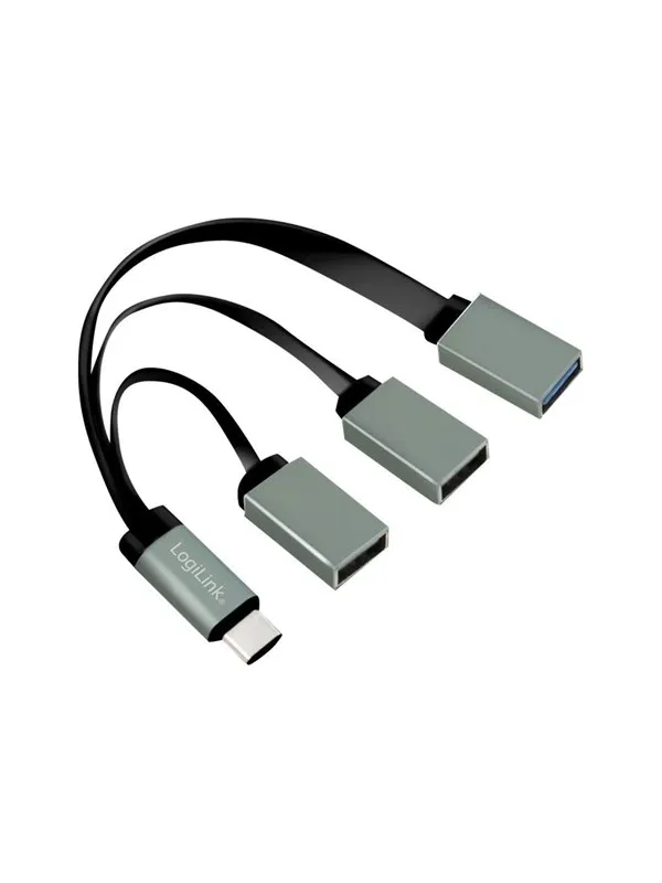 LogiLink USB-C™ Hub 2x USB 2.0 AF + 1x USB 3.0 AF USB-hub - 3 porter - Grå
