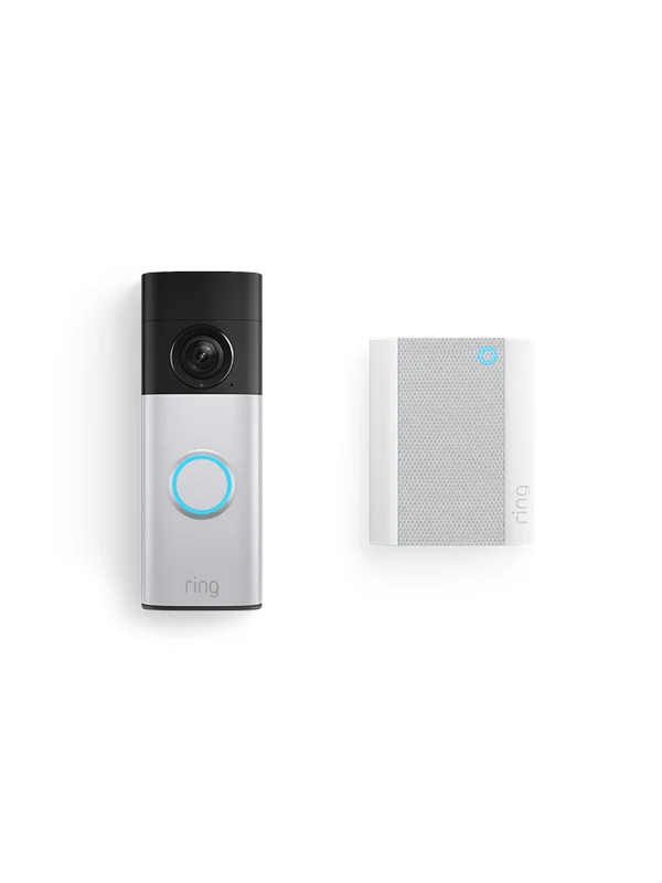 Ring Battery Video Doorbell Plus - Retinal 2K & Chime (3rd Gen) - Nickel Silver