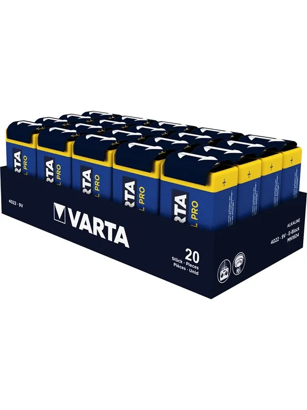 VARTA Industrial Pro 9V Alkaline (20-Pack)