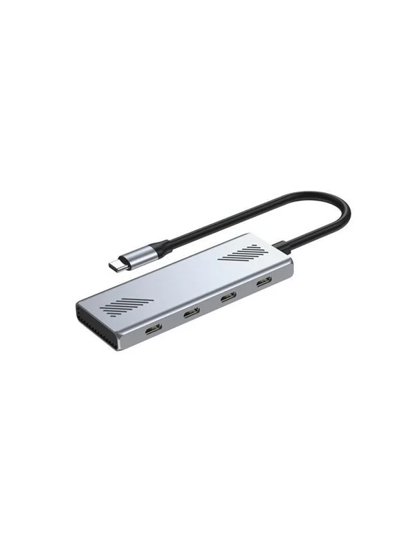 Gembird 4-port USB-C 3.2 (Gen 2) Type-C hub USB-hub - USB 3.2 - 4 porter - Grå