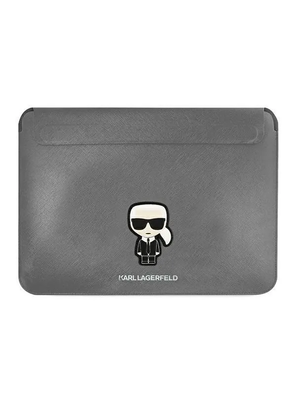 Karl Lagerfeld Saffiano Ikonik Karl case for a 13-14" laptop - silver