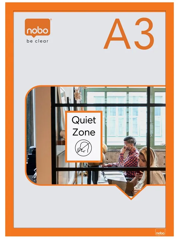Nobo  selvklebende magnetramme A3, oransje Oransje