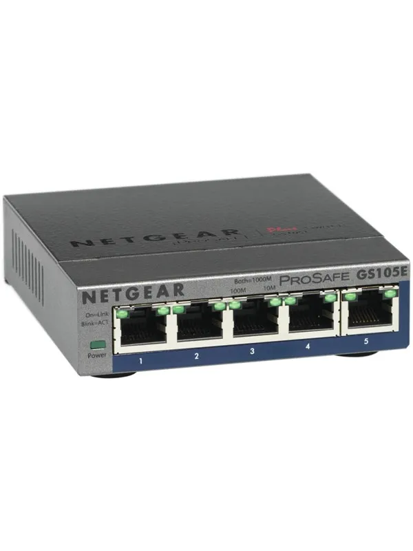 Netgear GS105Ev2 5-Port Gigabit Ethernet Plus Switch