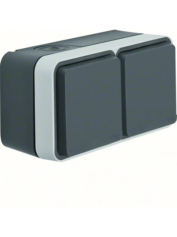 Berker Schuko socket outlet 2gang horizon w1 grey