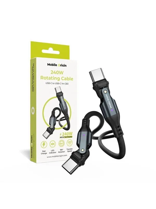 Mobile Origin 240W Rotating Cable USB-C to USB-C CB3