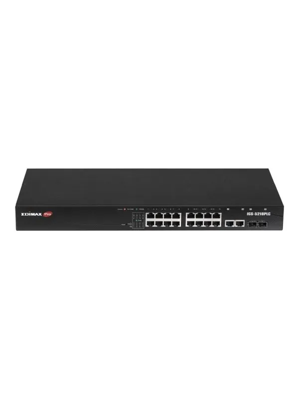 Edimax Pro IGS-5218PLC - switch - industrial Surveillance VLAN PoE+ Web Smart - 18 ports - smart - rack-mountable