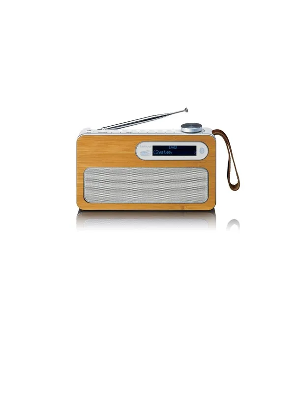 Lenco PDR-040EF - Portable DAB+ radio with Bluetooth® - Bamboo - DAB+/FM - Stereo - Sølv