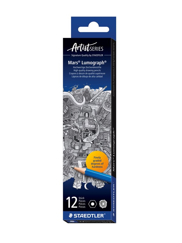 Staedtler Pencil Mars Lumograph B   12 pcs