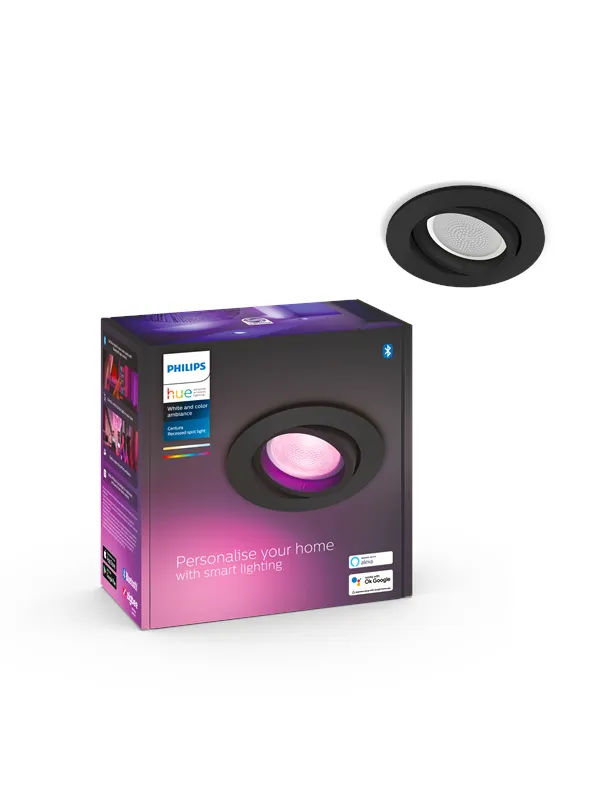Philips Hue Centura Innfelt Spot - Rund - Svart