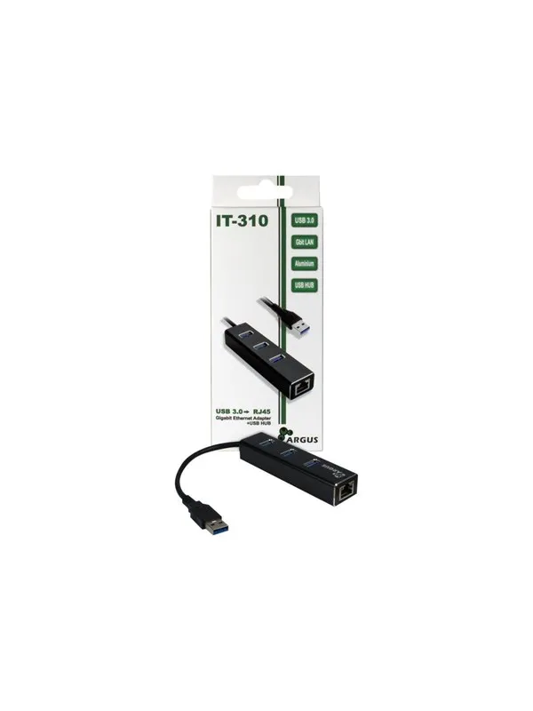 Inter-Tech Argus IT-310 USB-hub - 3 porter - Svart