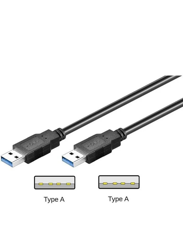 Pro USB-A <-> USB-A - 0.5m - Svart