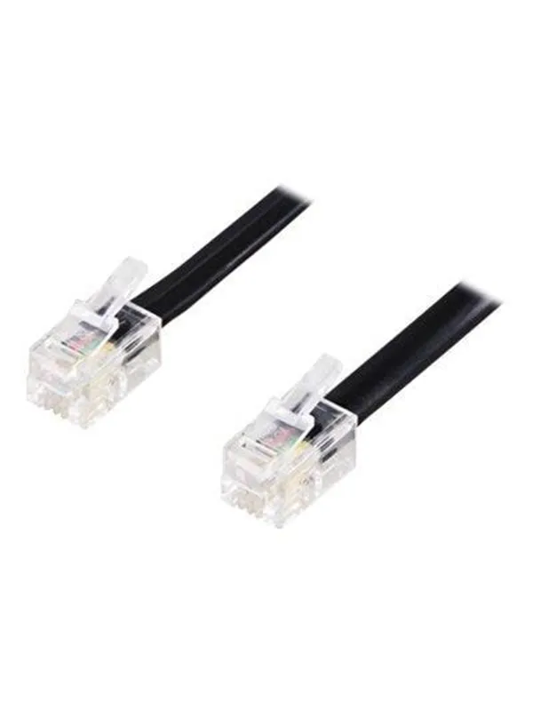Deltaco IMP DEL-160M - phone cable - 10 m - black - Svart - 10 meter