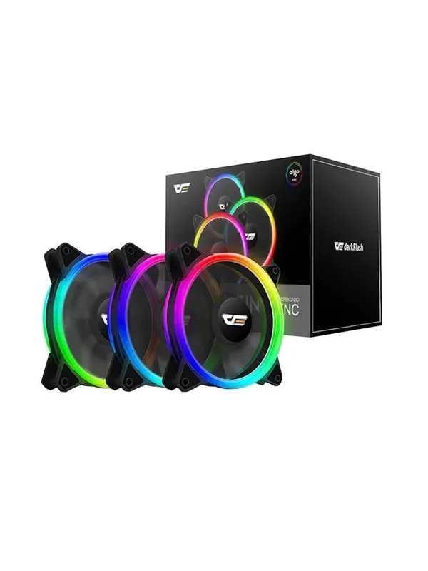 Darkflash Computer Fan Set ARGB DR12 Pro 3in1 120x120 (black) - Kabinettvifte - 120mm - Svart - 16 dBA