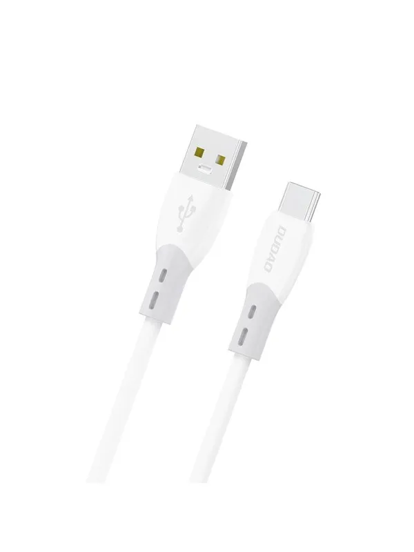 Dudao L25ST 5 A USB-A - USB-C Cable with Soft Silicone Braid 1 m - White
