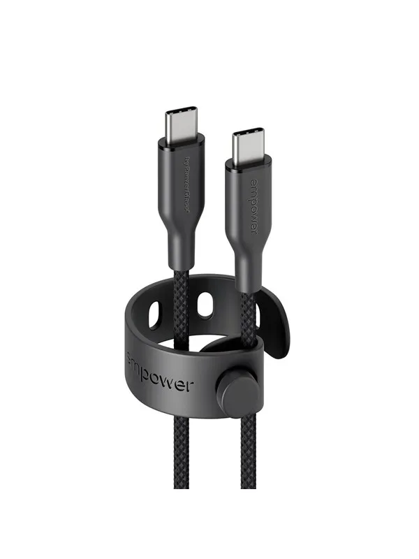 empower by PanzerGlass Racing 60W USB-C to USB-C Cable | USB 2.0 | 2M | Space Black