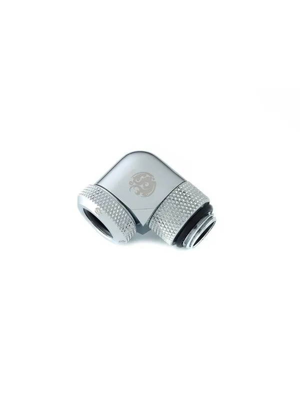 Bitspower Silver Shining Enhance Rotary G1/4" 90-Degree Multi-Link Adapter For OD 12MM