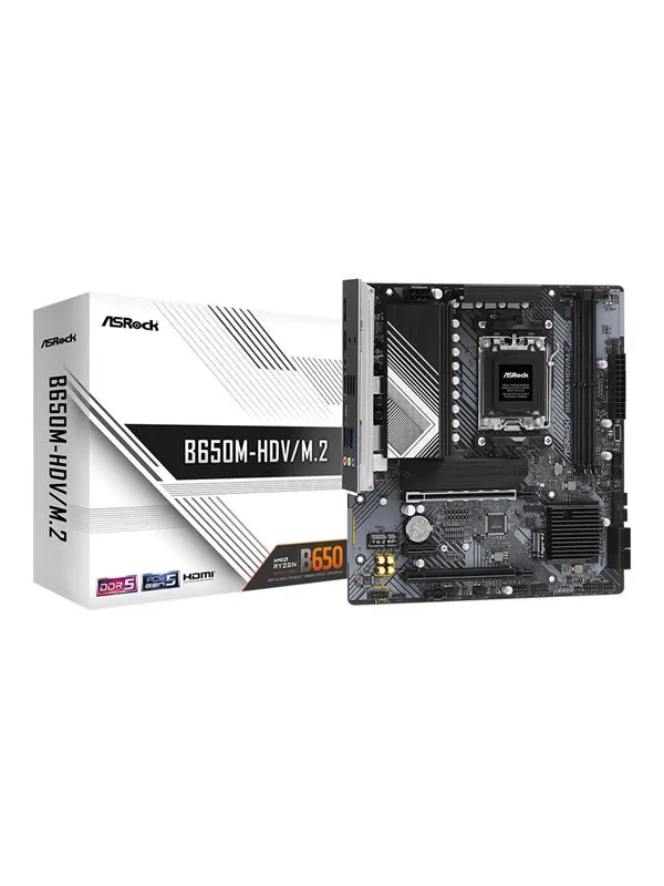 ASRock B650M-HDV/M.2 Hovedkort - AMD B650 - AMD AM5 socket - DDR5 RAM - Micro-ATX