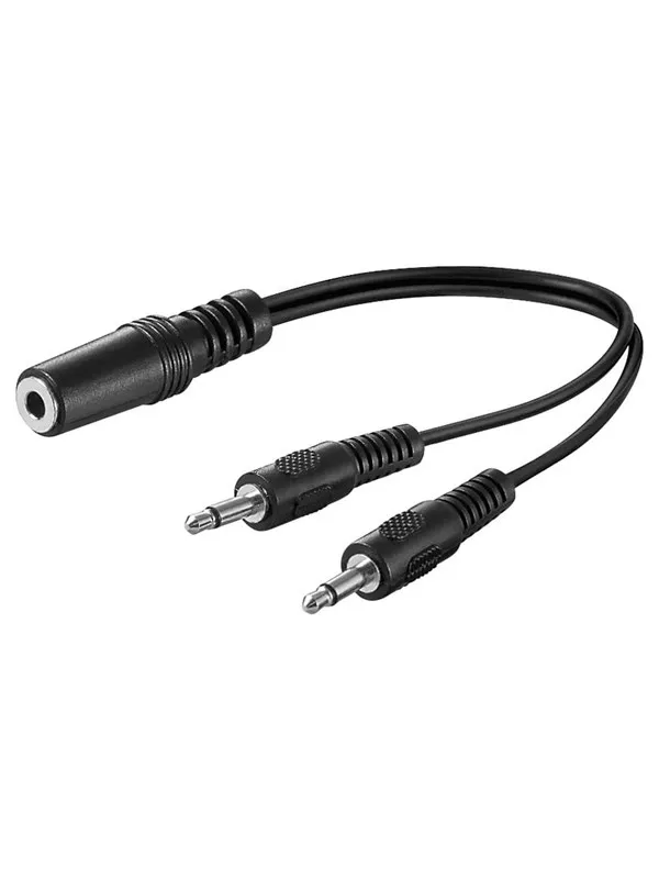 Pro MiniJack 3.5mm splitter (1F - 2M) - Mono - Black